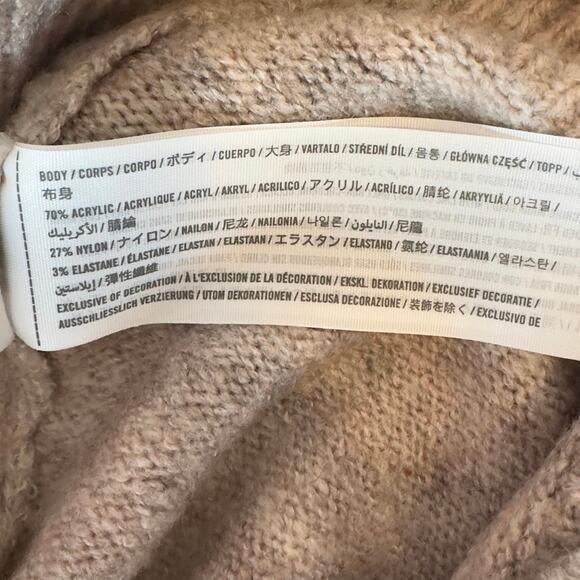 Abercrombie & Fitch Fair Isle Mock Neck Sweater Dress Size M Tan Beige Neutral - Picture 5 of 8